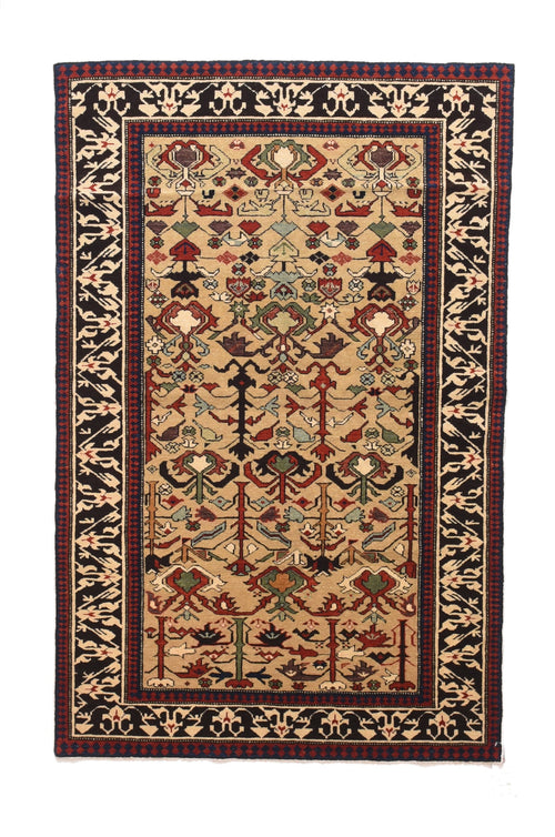 Vintage Ivory shirvan Russian Area Rug
