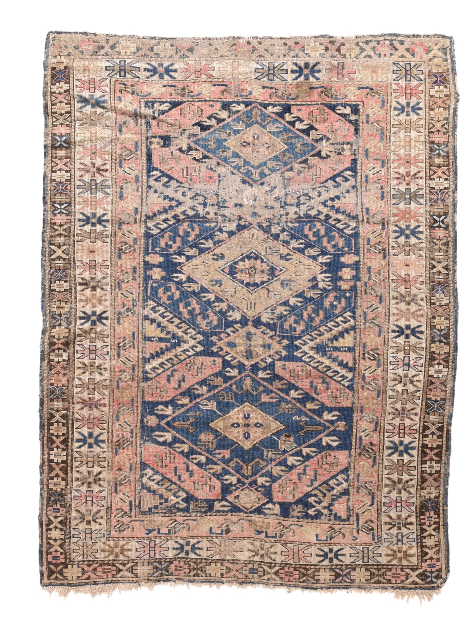 Antique Ivory Shirvan Russian Area Rug