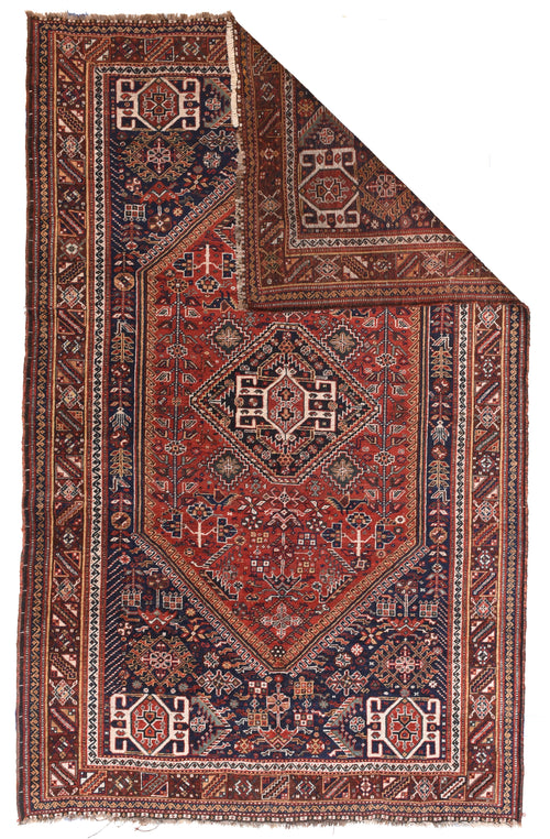 Antique Qashqai/Kashkai/Gashghai Persian Tribal Area Rug