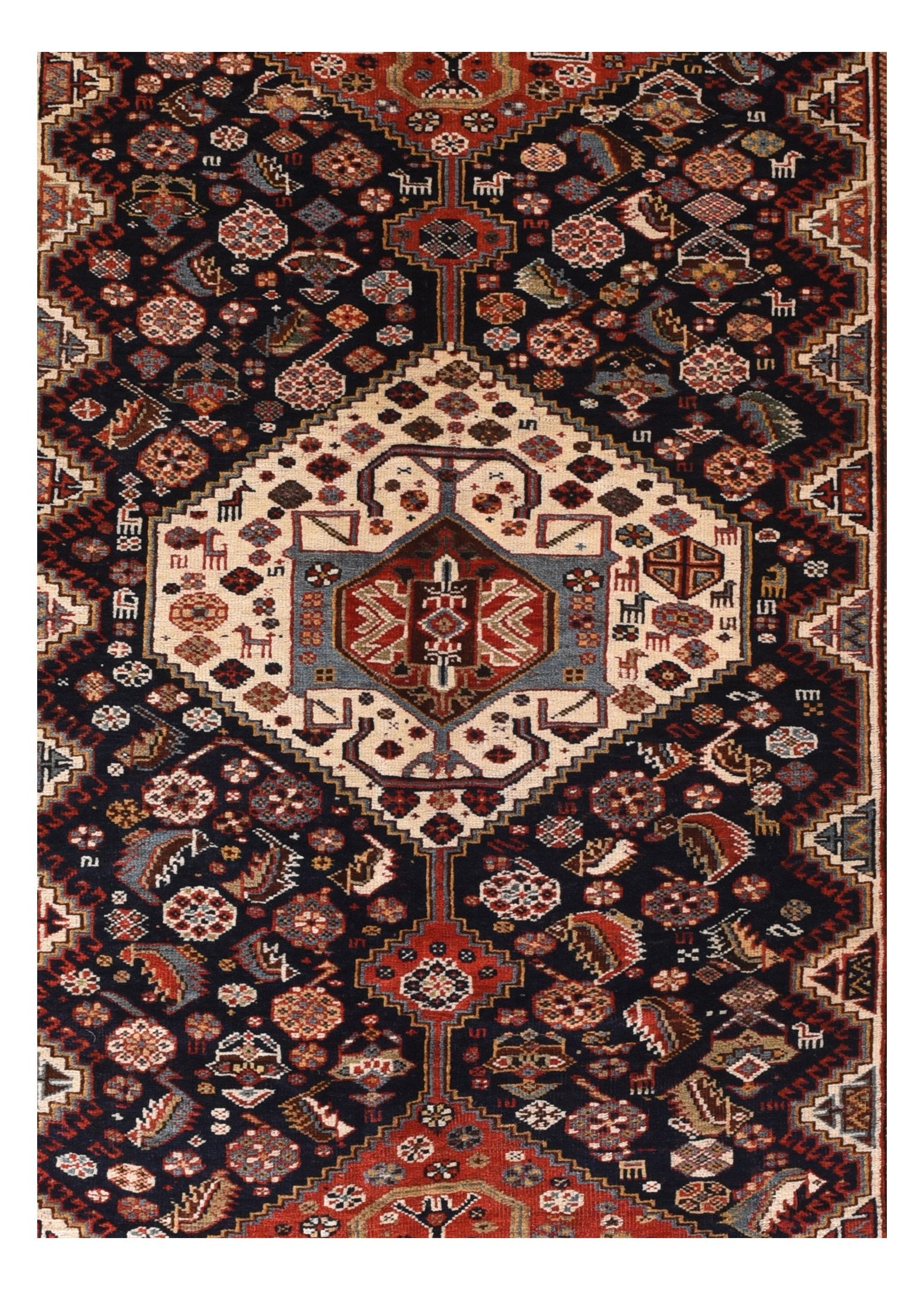 Antique Khamseh Tribal Persian Area Rug