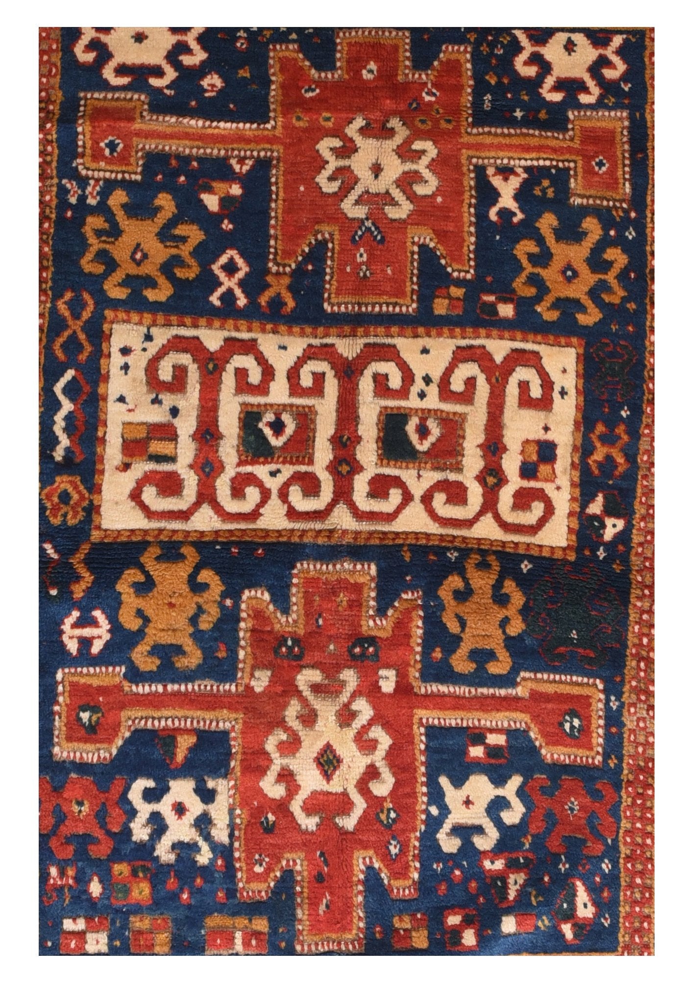 Antique kazak Borcholo Caucasian Area Rug