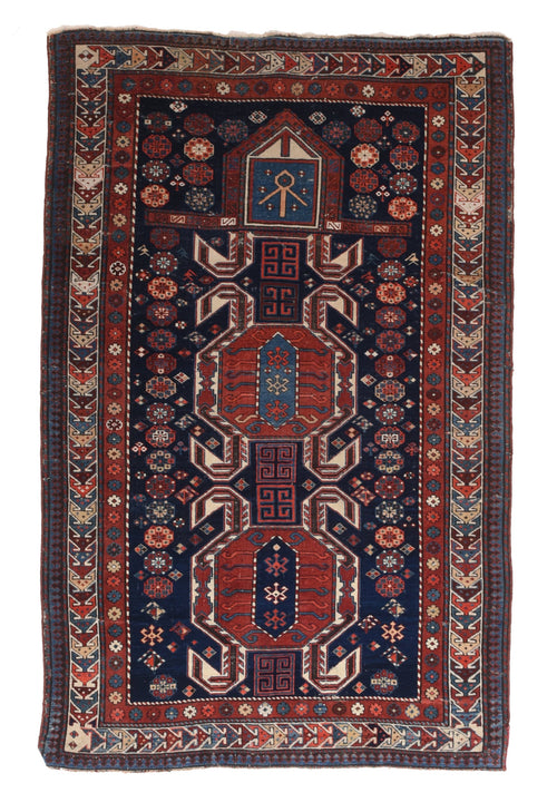 Antique Red Shirvan Russian Area Rug