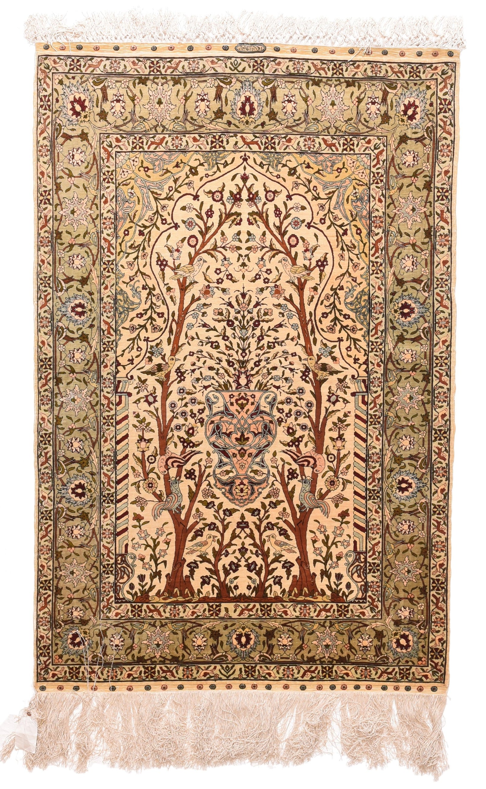 Antique Beige Herekeh Turkish Area Rug