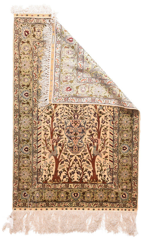 Antique Silk Herekeh Turkish Rug