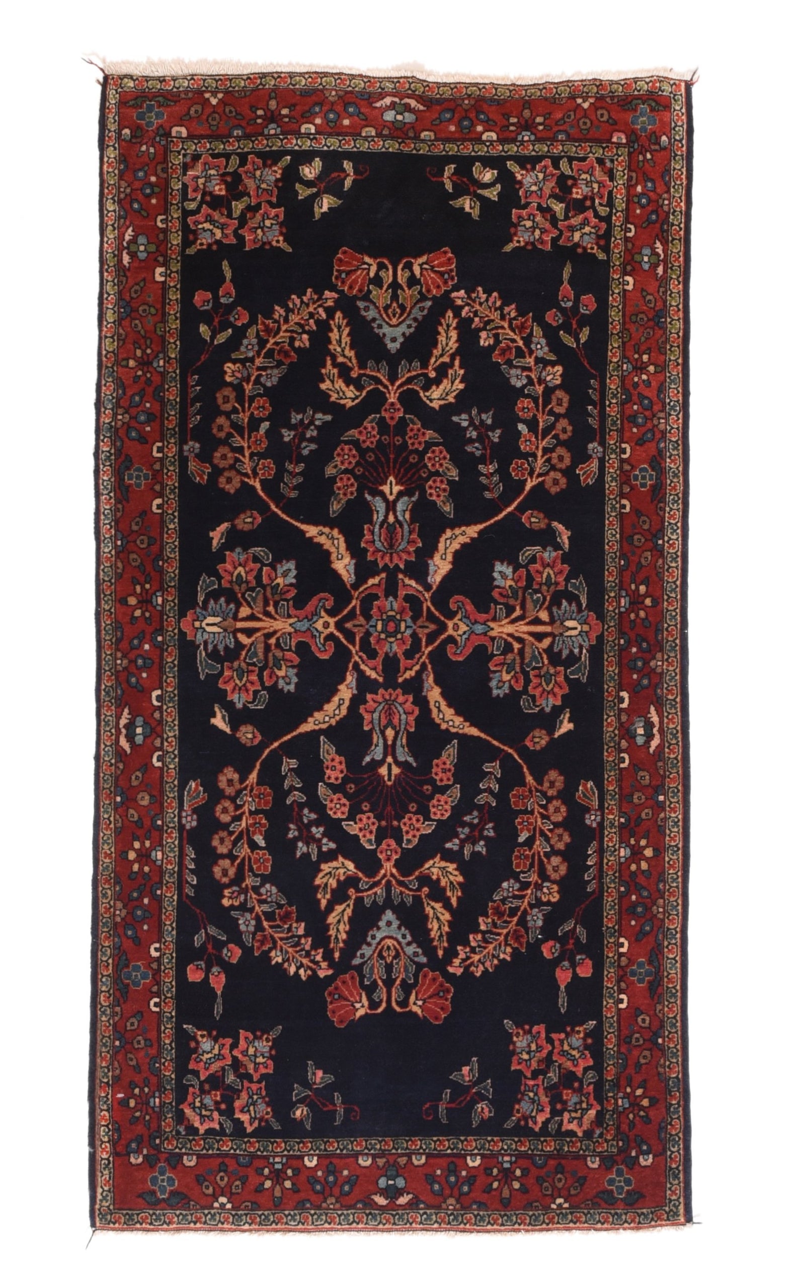 Antique Red Mohajeran Sarouk Persian Area Rug