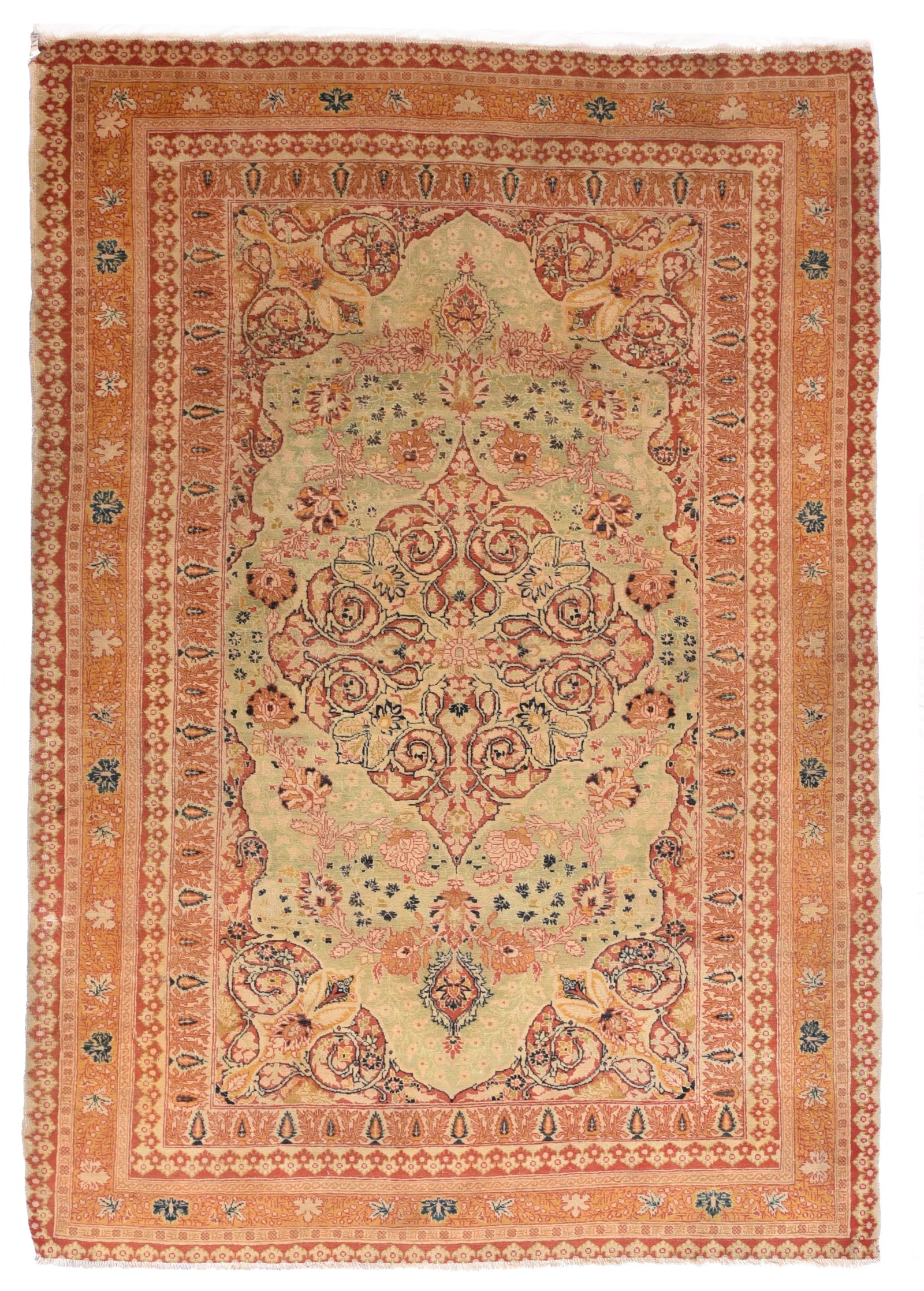 Antique Red Tabriz Haji Jalili Persian Area Rug