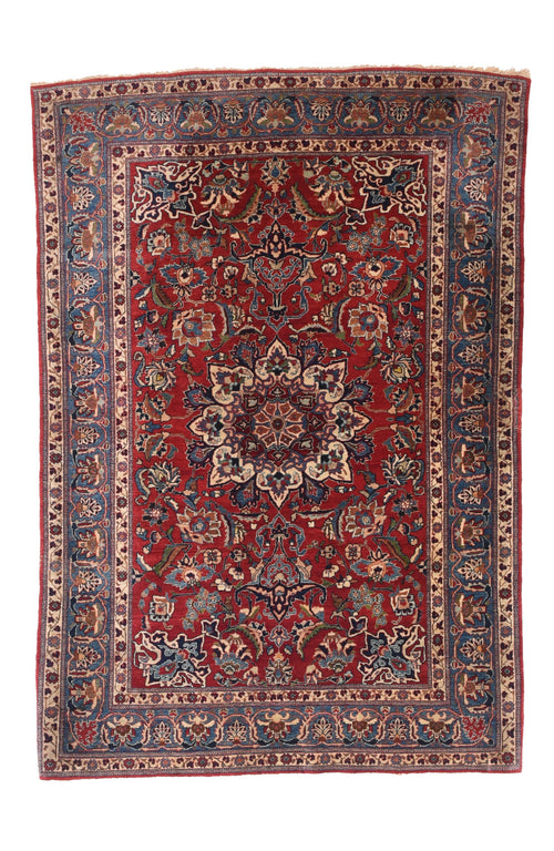 Antique Red Toudeshk Nain Persian Area Rug