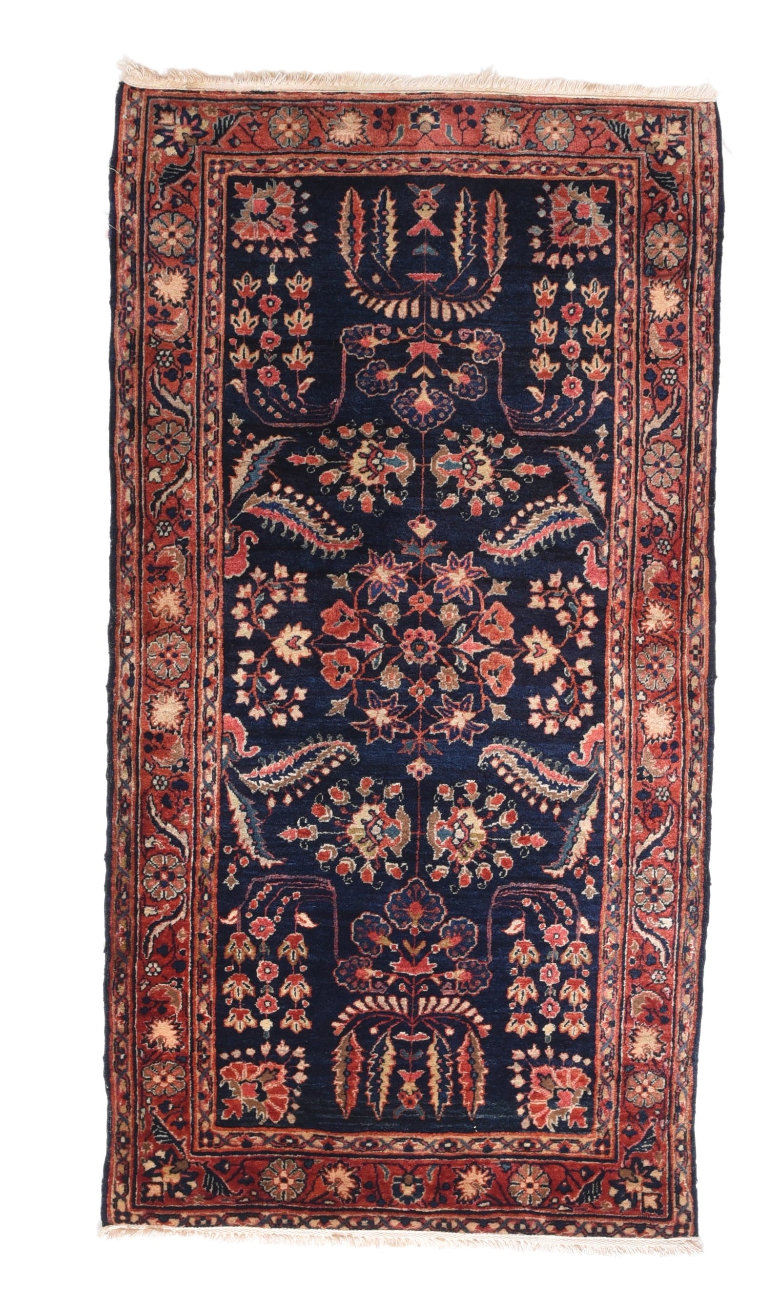 Antique Rust Mohajeran Sarouk Persian Area Rug