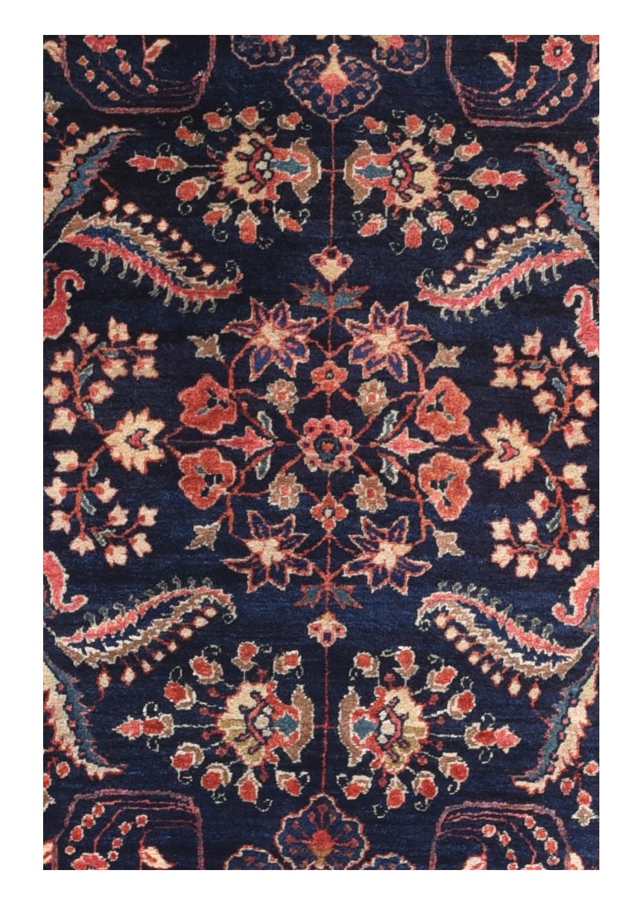 Antique Mohajeran Sarouk Persian Area Rug