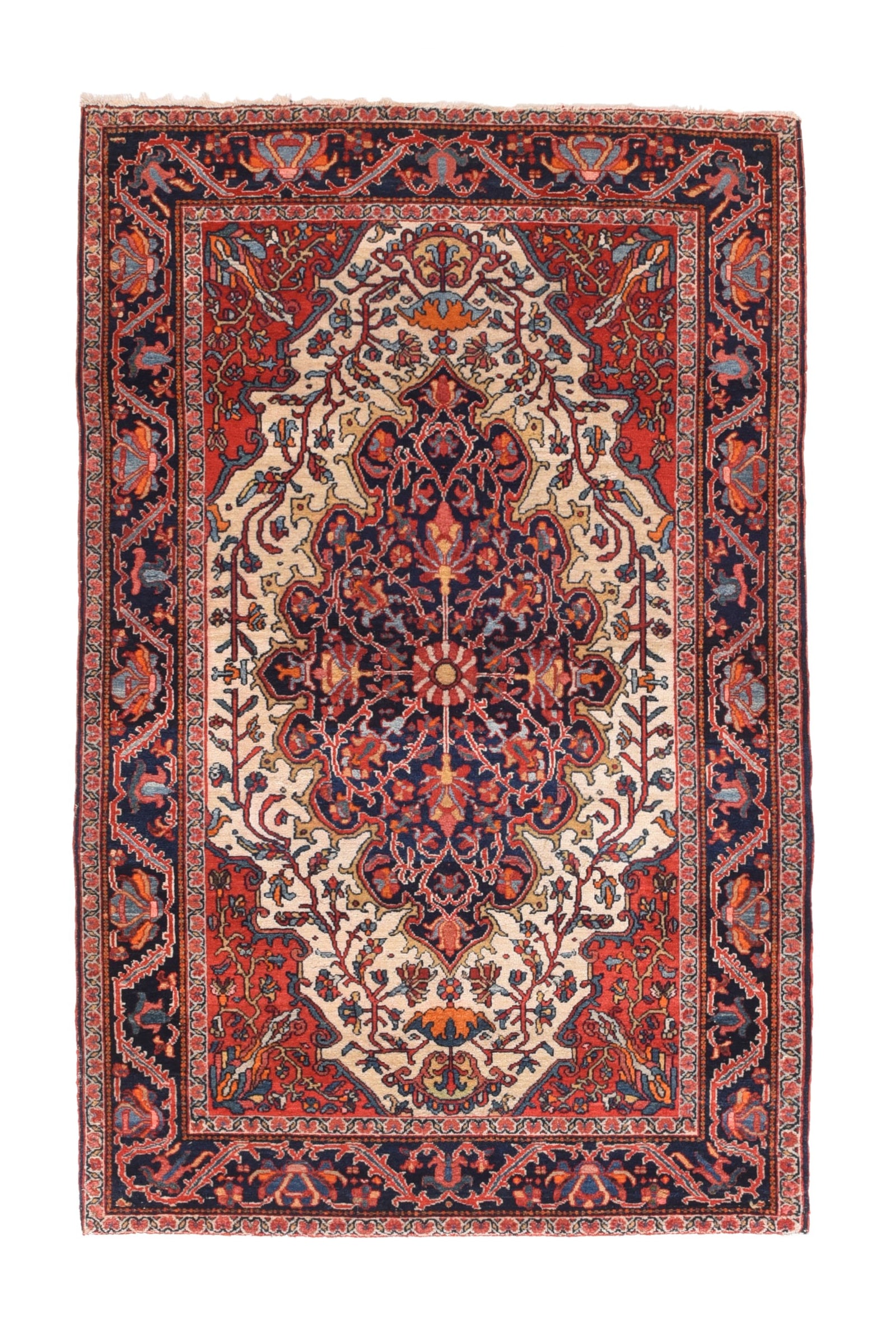 Antique Rust Farahan Sarouk Persian Area Rug