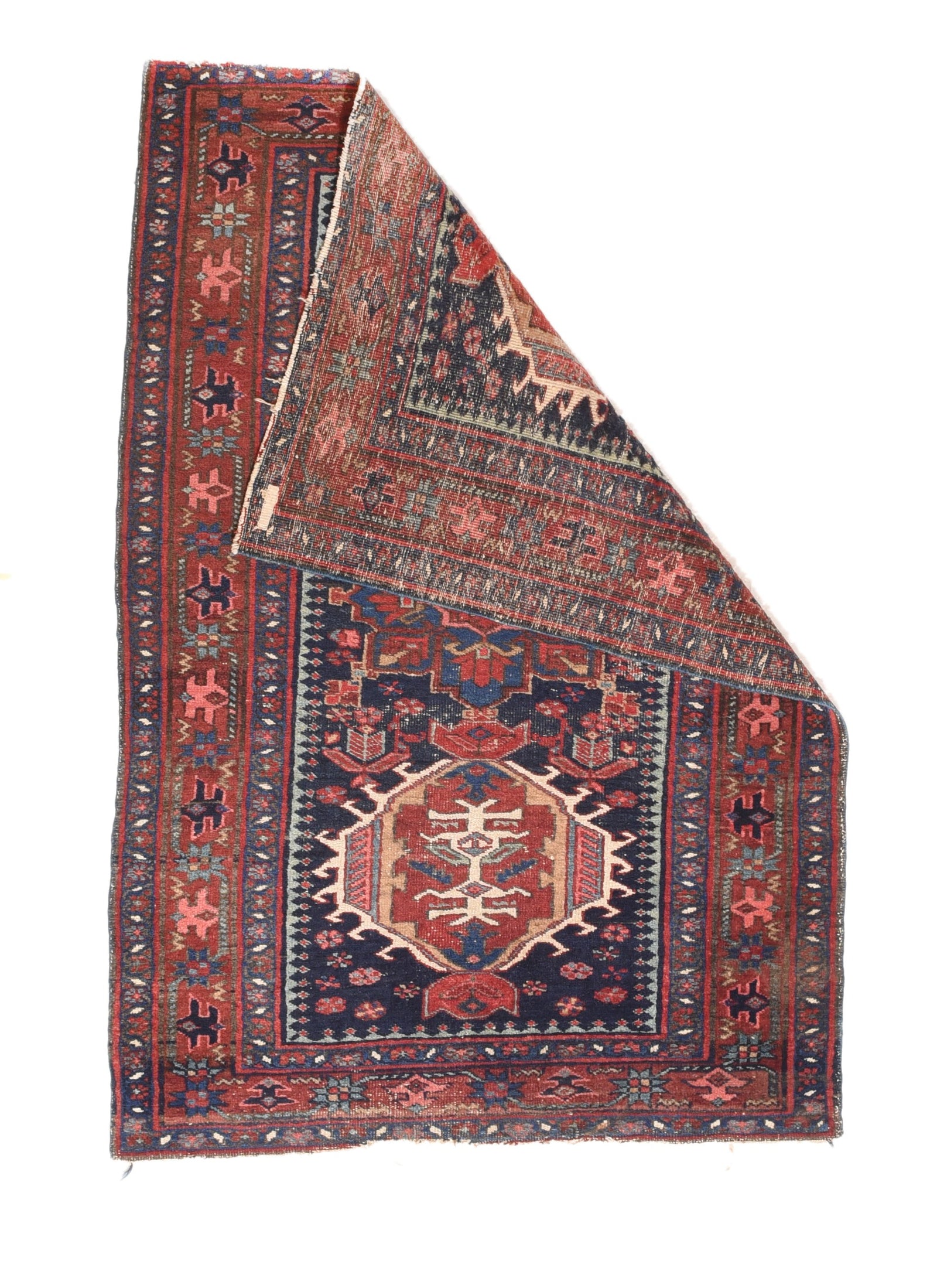Antique Karajeh Heriz Persian Area Rug