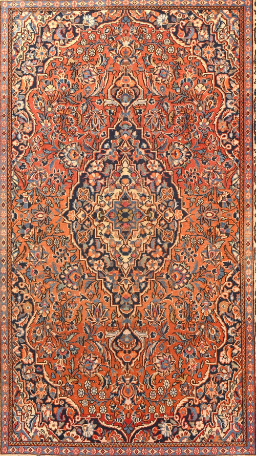Semi Rust Kashan Persian Area Rug