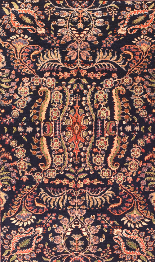Antique Mohajeran Sarouk Persian Area Rug