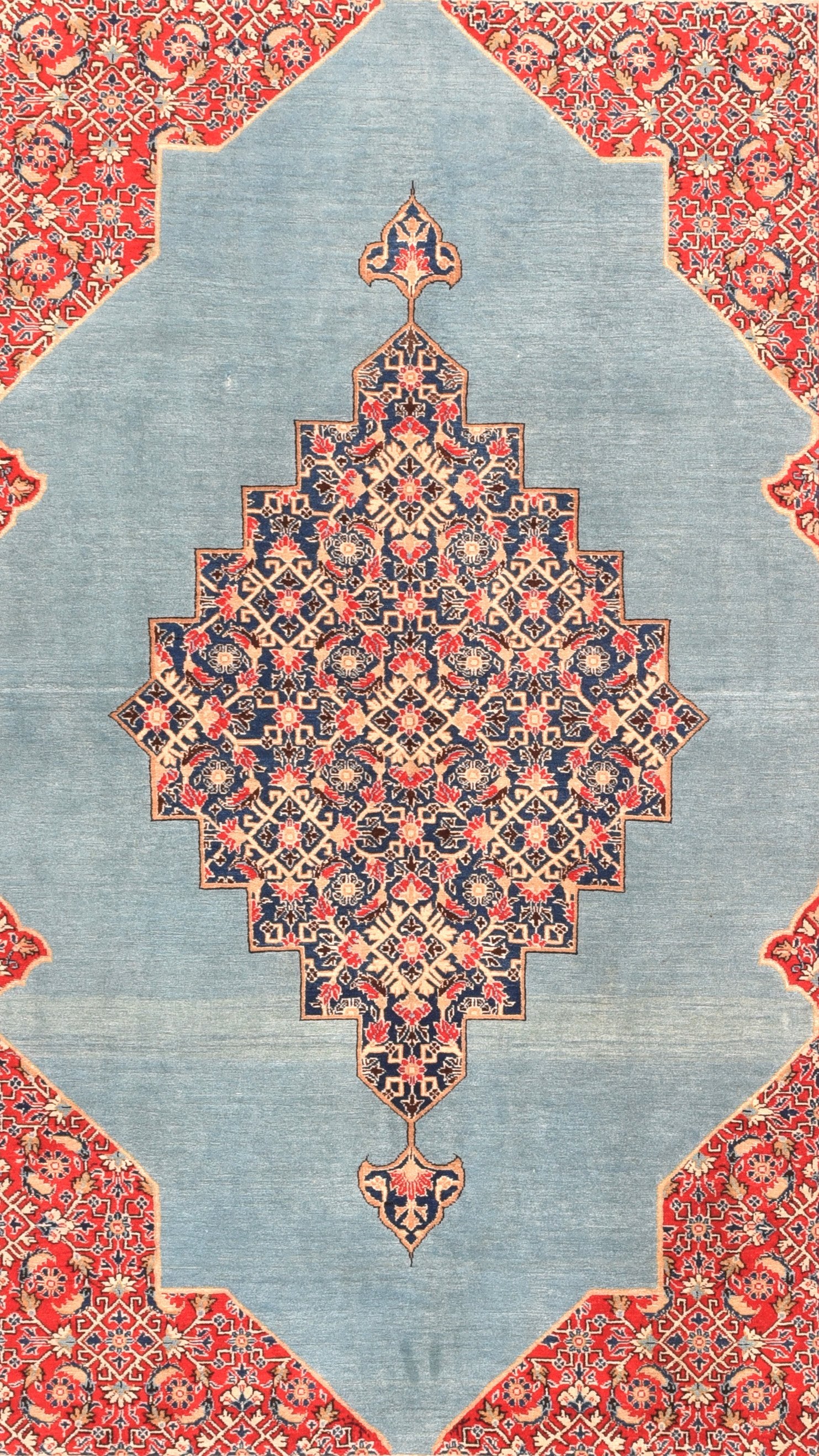 Semi Red Qum Persian Area Rug