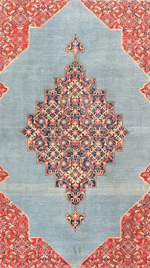 Semi Red Qum Persian Area Rug