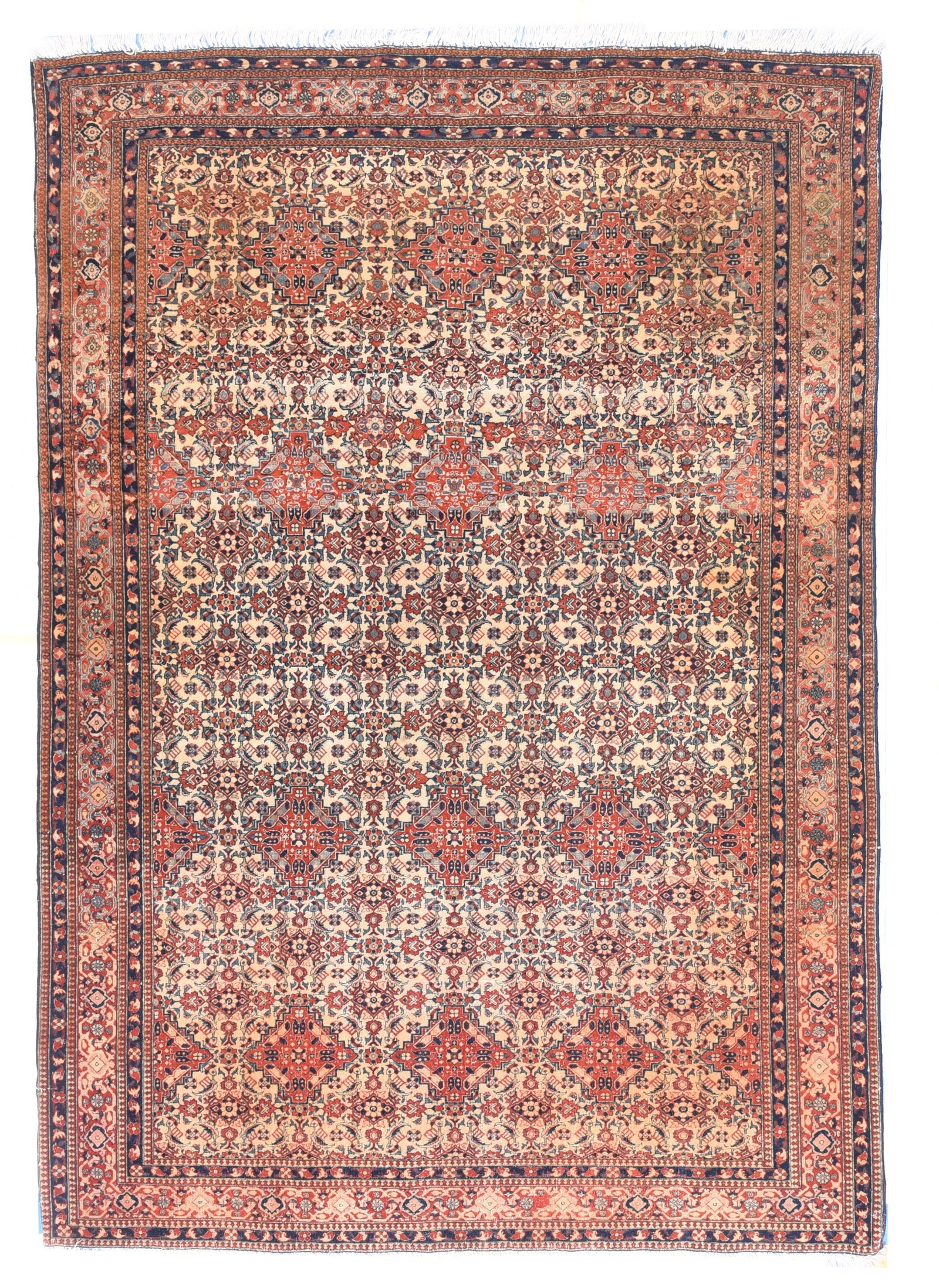 Antique Rust Tabriz Persian Area Rug
