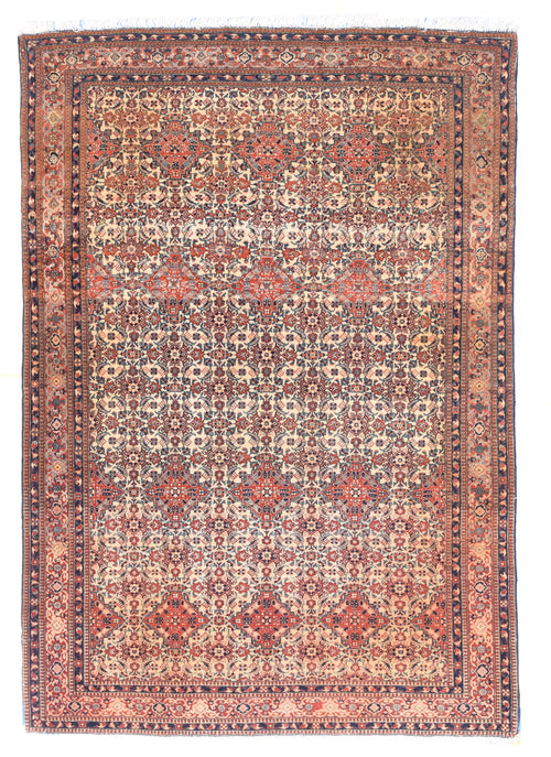 Antique Rust Tabriz Persian Area Rug