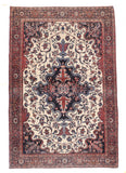 Antique Ivory field Farahan Sarouk Persian Area Rug