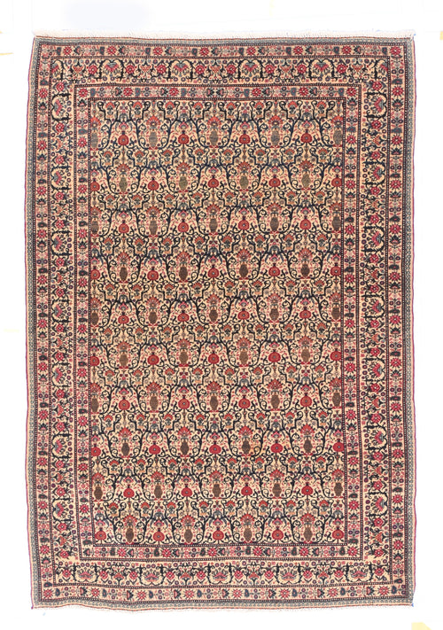 Antique Beige Tabriz Persian Area Rug