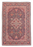 Antique Red Kashan Dabir Persian Area Rug