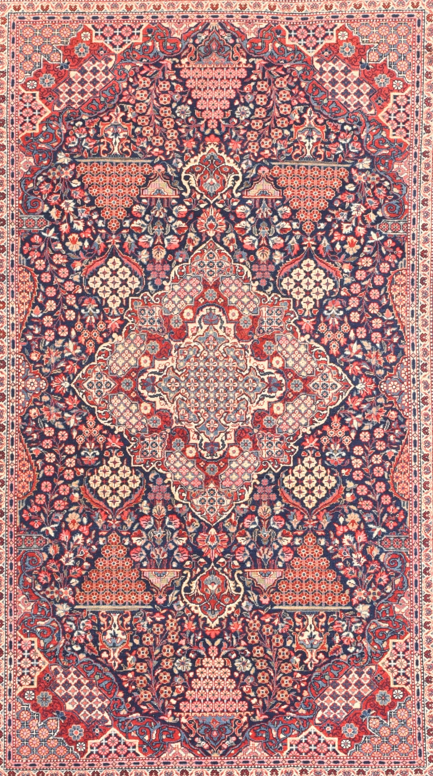 Antique Kashan Dabir Persian Area Rug
