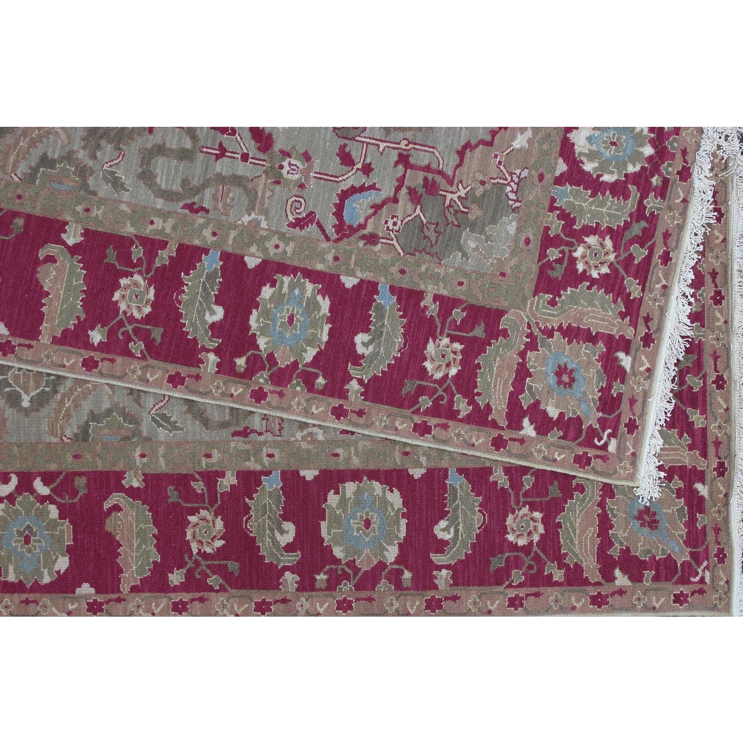 Soumak Design Hand Woven Wool Rug - 8' x 10'