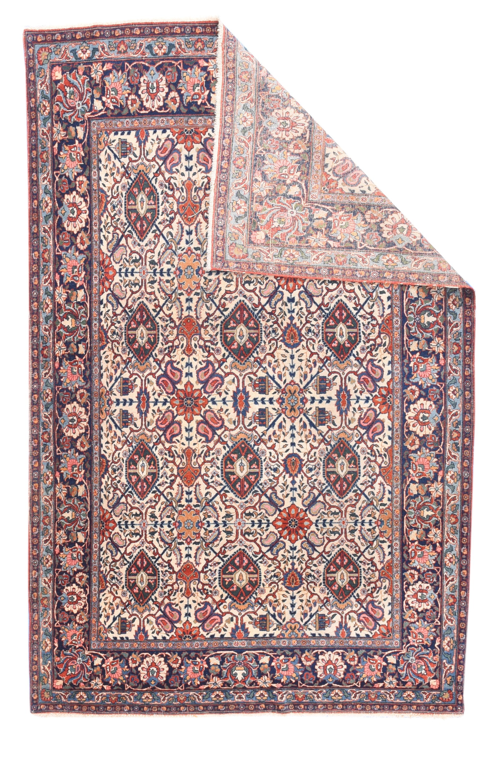 Antique Kashan Dabir Persian Area Rug