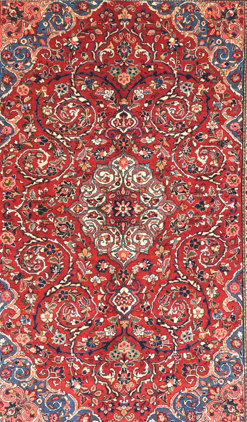 Semi Red Sarouk Persian Area Rug