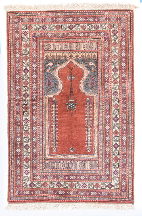 Semi Antique Red Turkish Area Rug