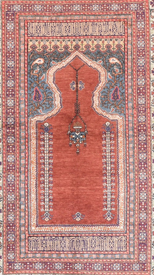 Semi Red Turkish Area Rug
