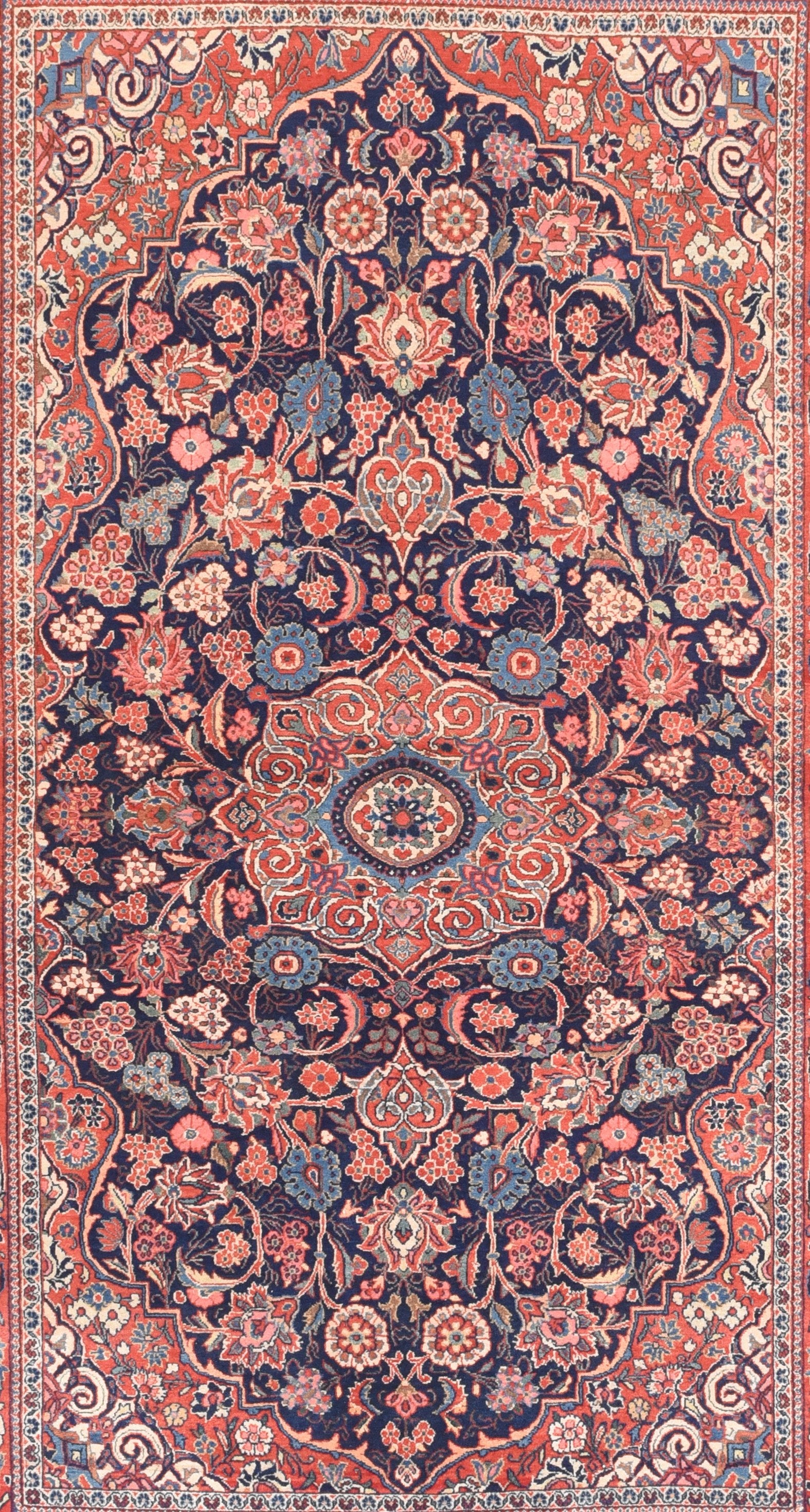 Antique Kashan Persian Area Rug