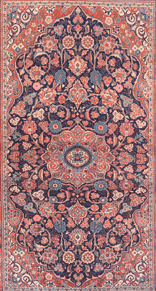 Antique Kashan Persian Area Rug