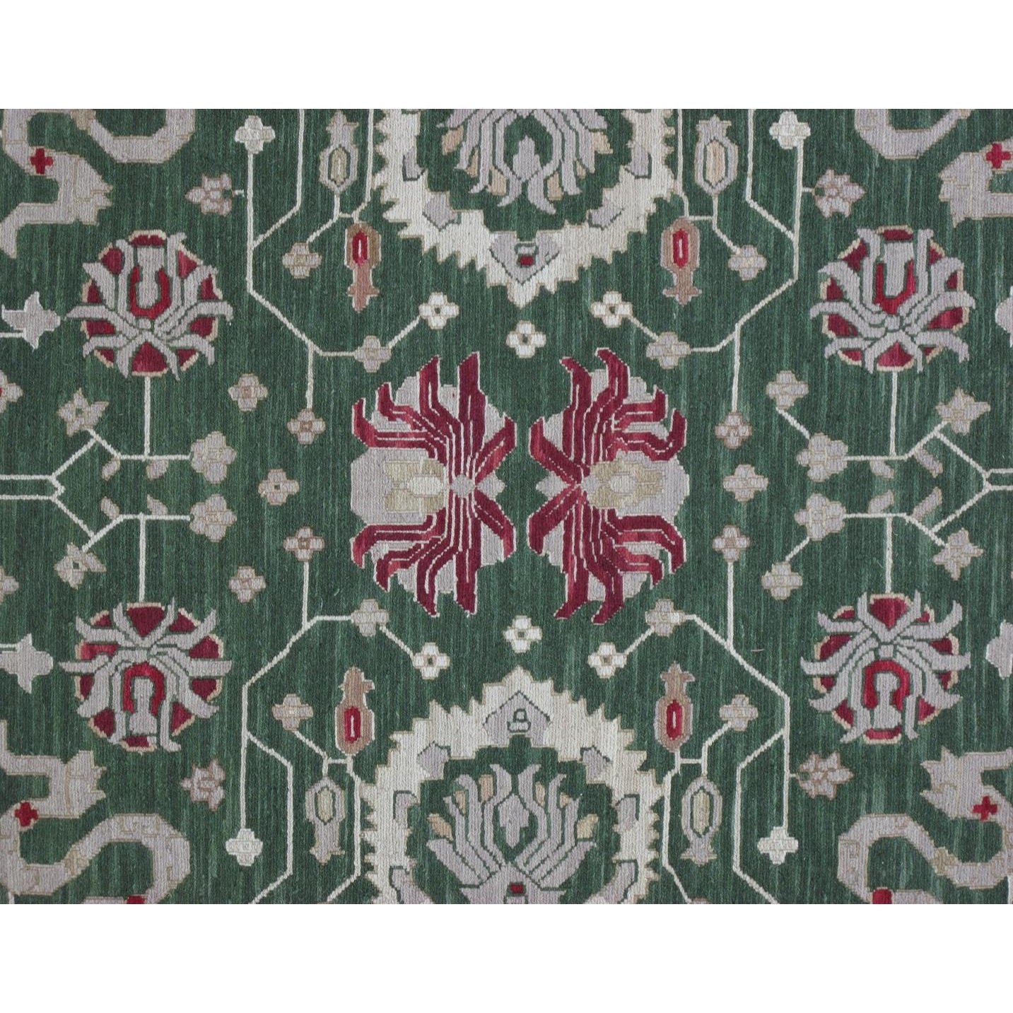 Soumak Design Hand Woven Wool Rug - 9' X 12'