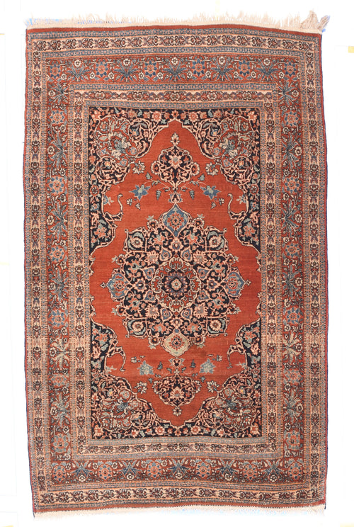 Antique Rust Tabriz Persian Area Rug