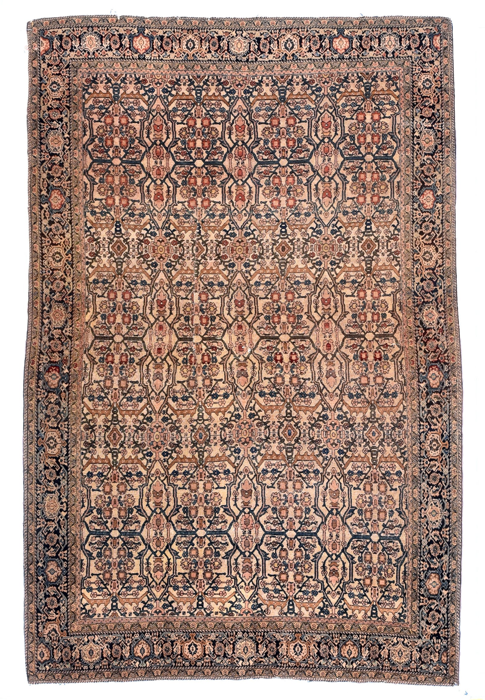 Antique Brown Farahan Sarouk Persian Area Rug
