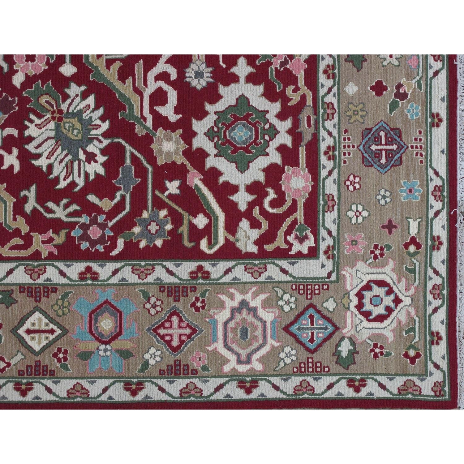 Soumak Design Hand Woven Wool Rug - 8' x 10'