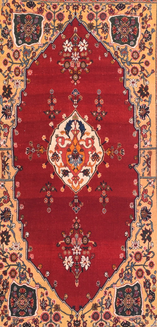 Antique Qushkai Persian Area Rug