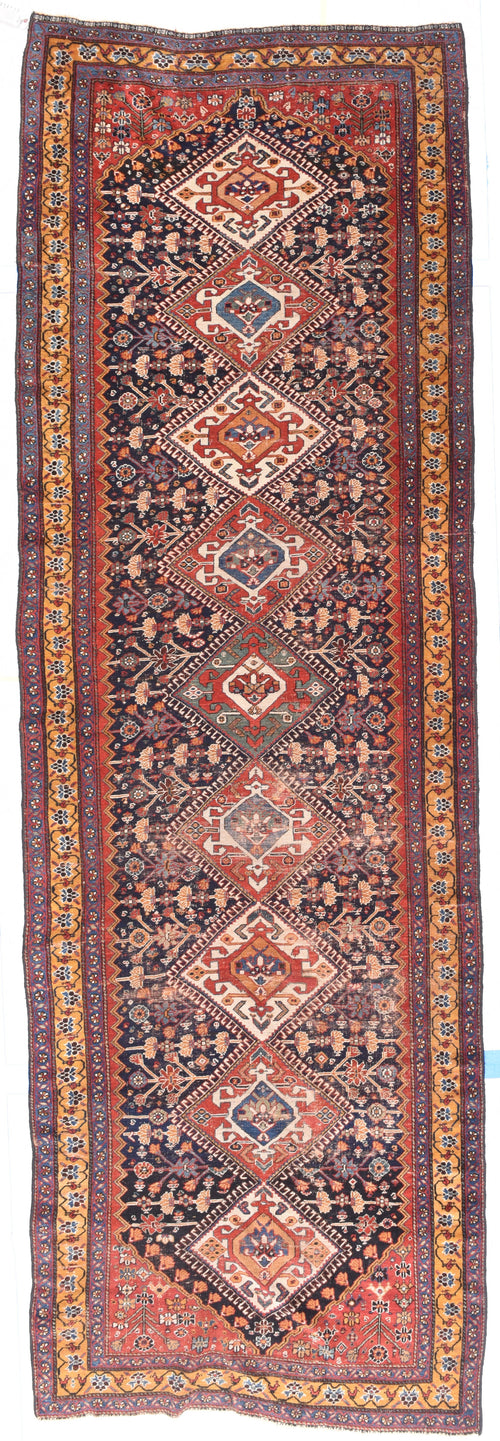 Antique Red Extremely Fine Qashkai Persian Area Rug
