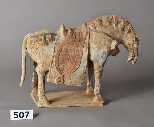 Horse With Saddle Clay Pottery