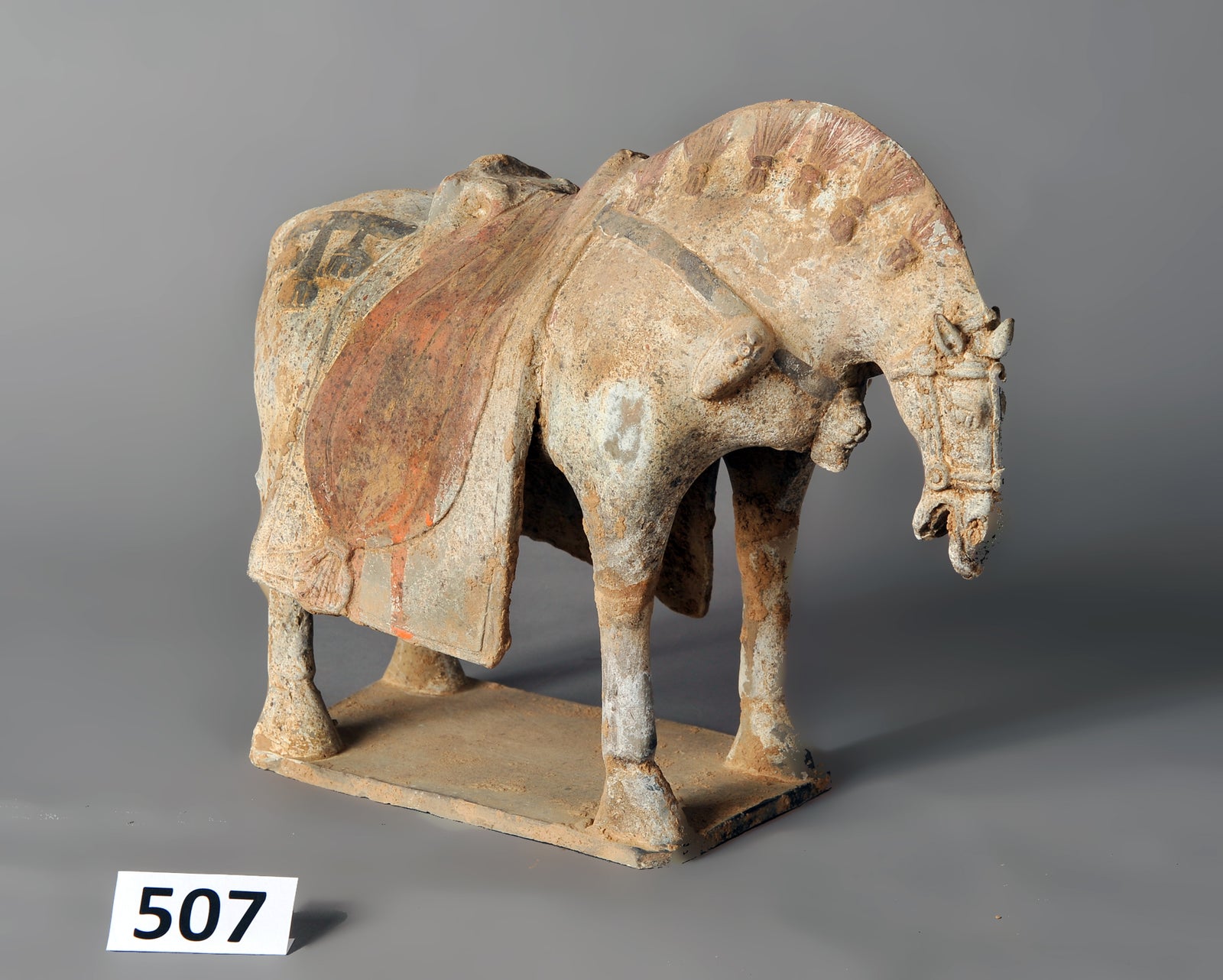 Horse With Saddle Clay Pottery