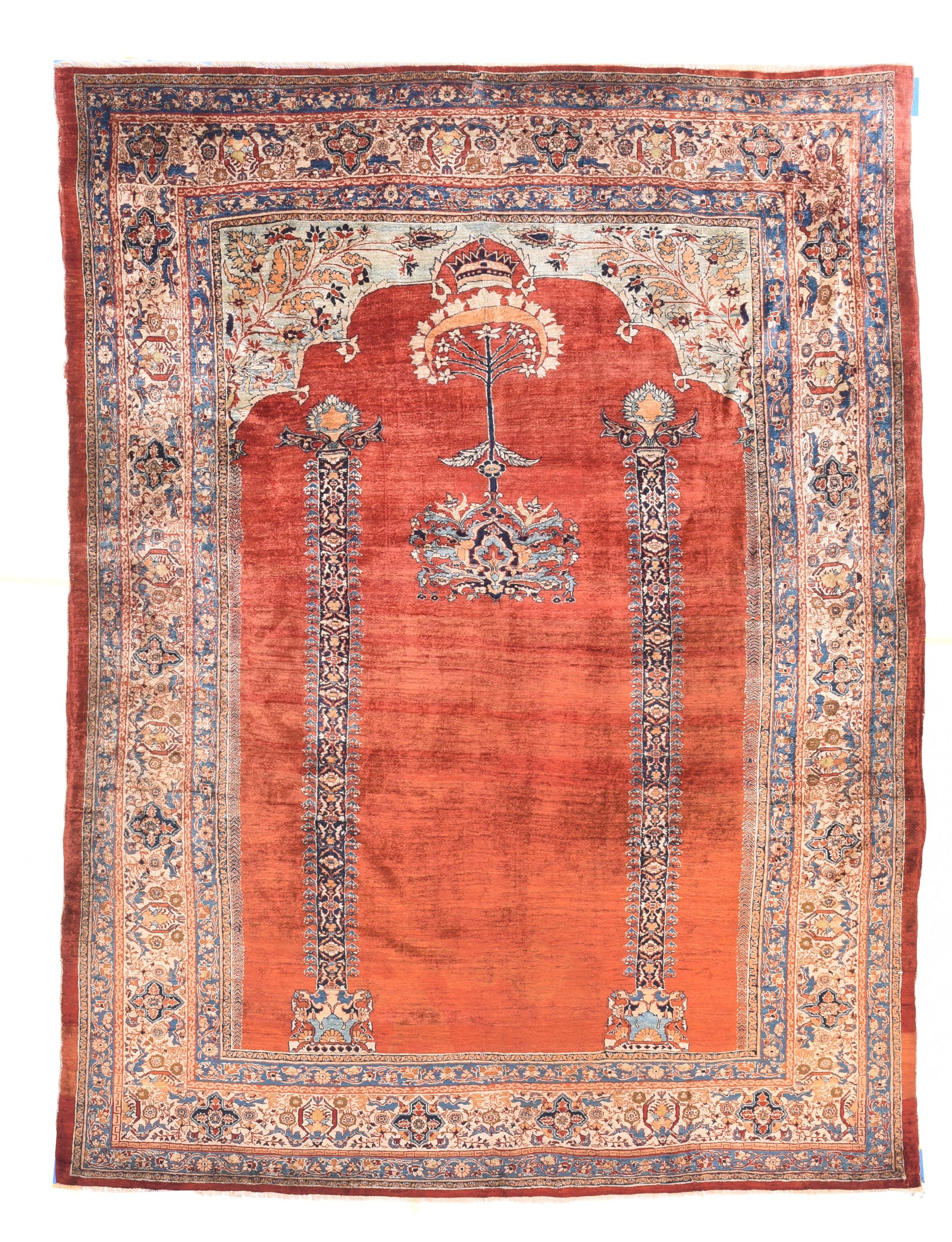 Antique Rust Heriz Persian Area Rug