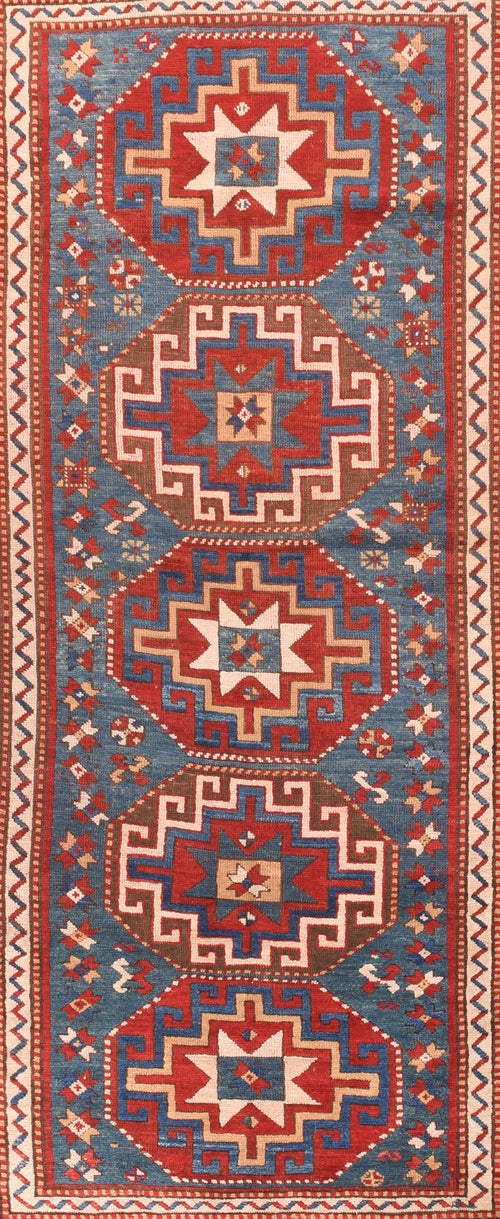 Antique Kazak Russian Area Rug