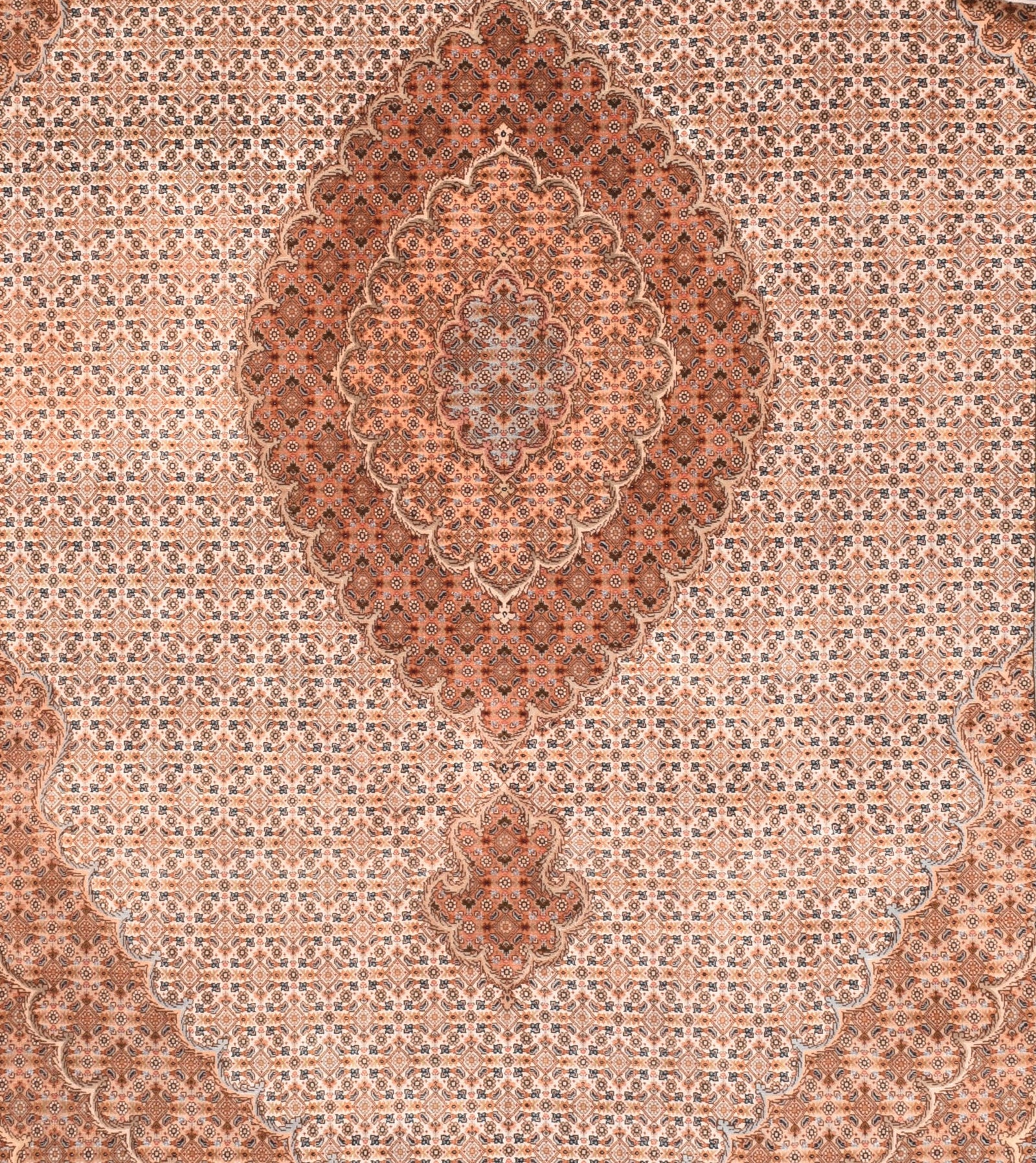 Hand Knotted Persian Tabriz Wool & Silk