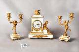 Angel Clock And Candelabra Pair