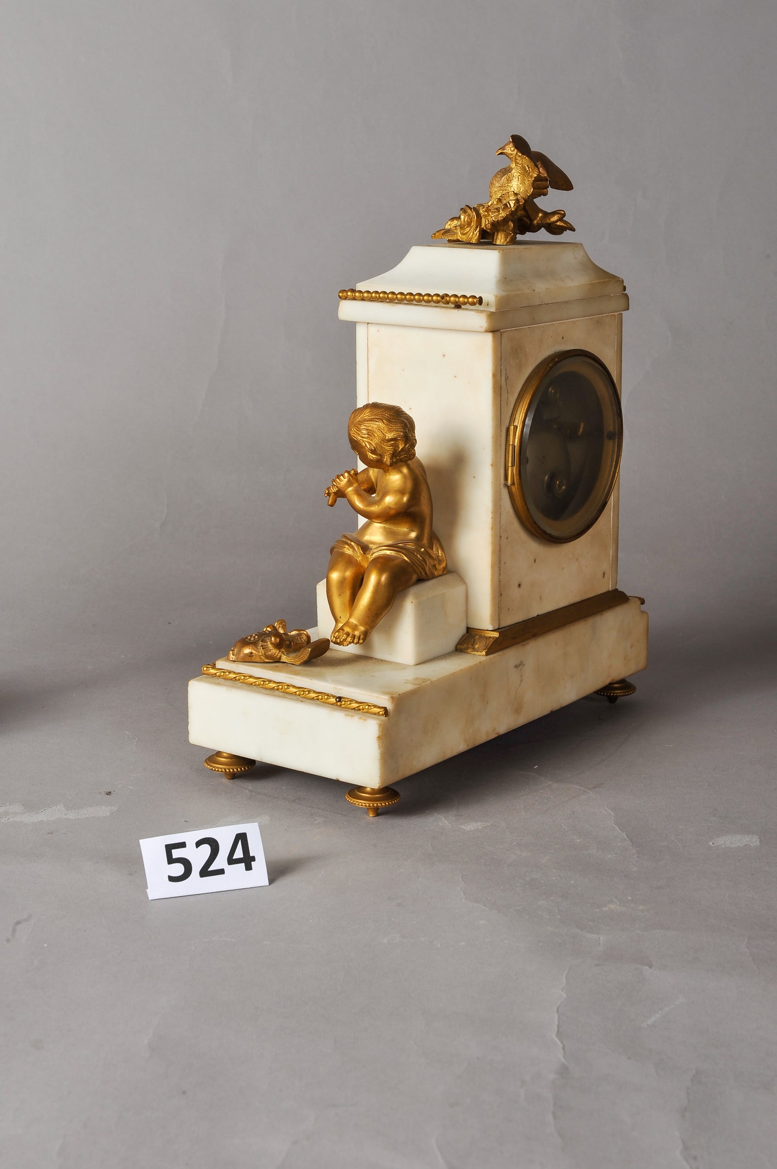 Angel Clock And Candelabra Pair