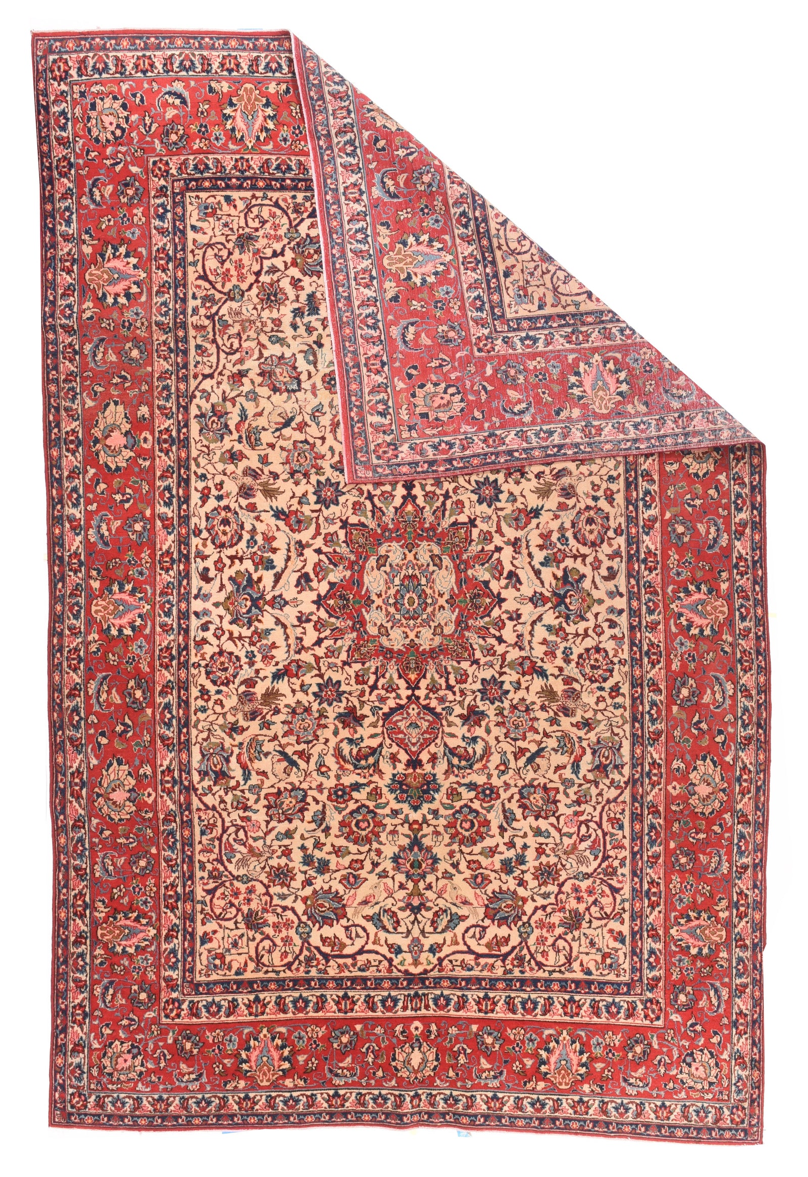 Semi Red Isfahan Persian Area Rug