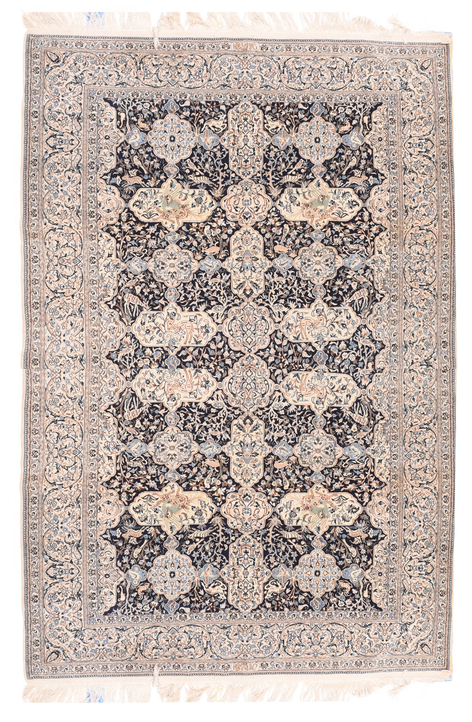 Antique Beige Nain Habibian Persian Area Rug