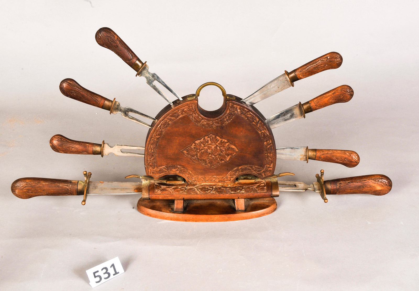 Antique Knife Collection With Leather Covering Case