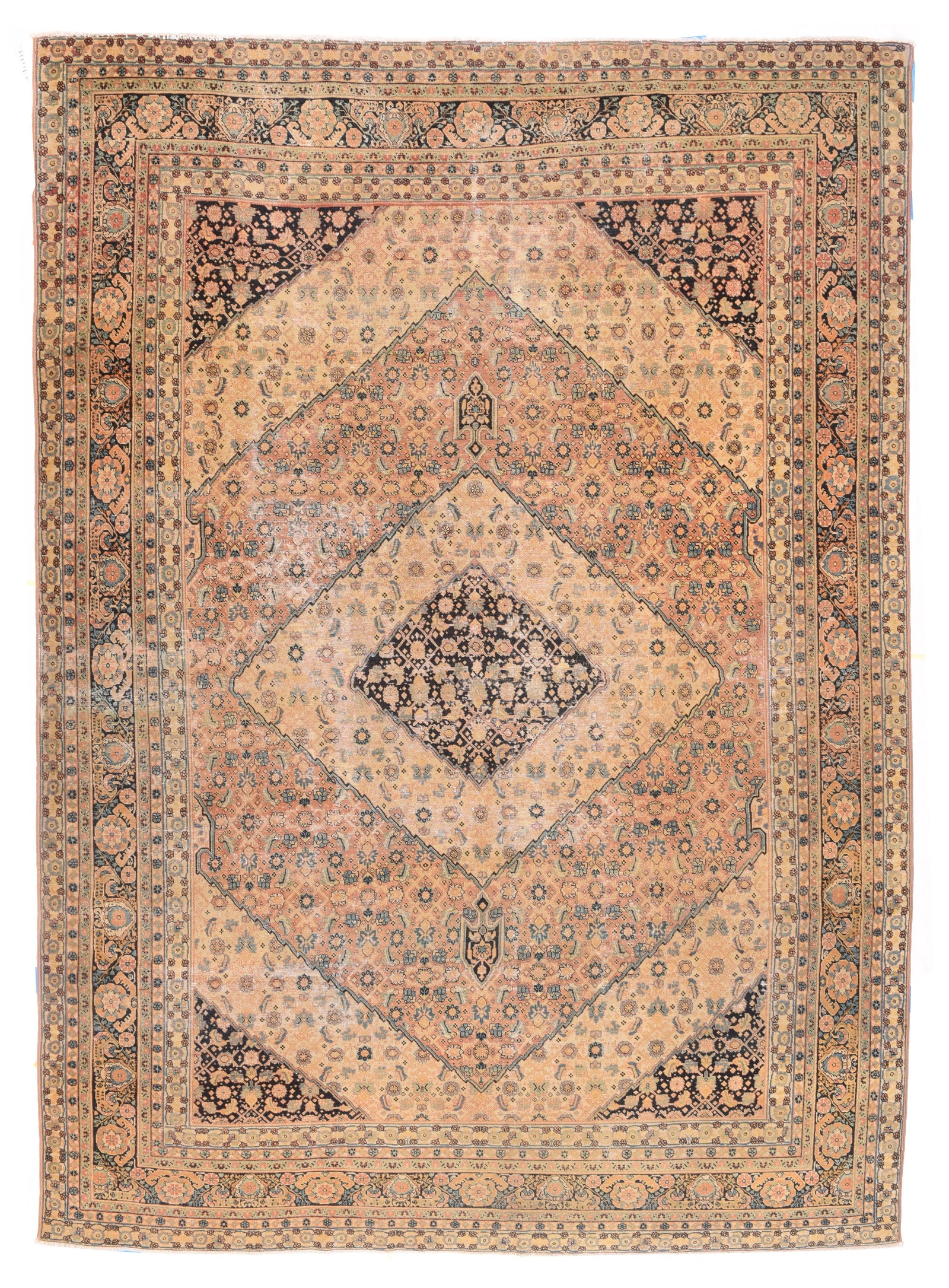 Antique Rust Tabriz Persian Area Rug