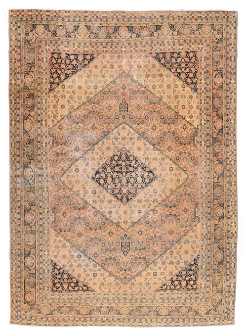 Antique Rust Tabriz Persian Area Rug